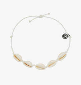 PURA VIDA Anklet Knotted Cowries White