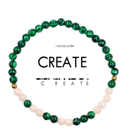 ETHIC GOODS Morse Code Bracelet CREATE Leafy Green & Pink