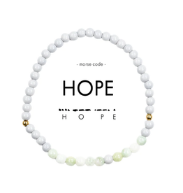 ETHIC GOODS Morse Code Bracelet HOPE Grey & Green Motif