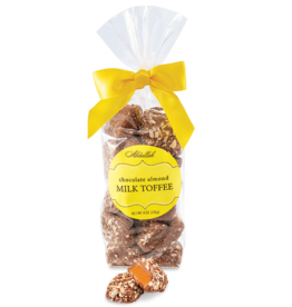 ABDALLAH CANDIES Bagged Chocolate Almond Milk Toffee Yellow Bow 7 oz