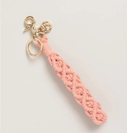 SPARTINA 449 Macrame Wristlet Keychain Pink