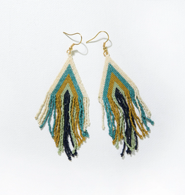 INK + ALLOY Ivory Teal Citron Mint Navy Stripe Luxe Earring