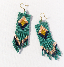 INK + ALLOY Teal Navy Pink Triangles Earring