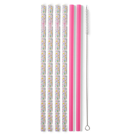 SWIG LIFE Reusable Straw Set Confetti & Pink