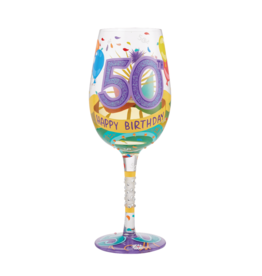 LOLITA Happy 50th Birthday Wine Glass