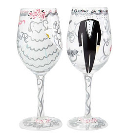 LOLITA Bride & Groom Wine Glass Set/2