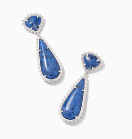 KENDRA SCOTT Earring Payton Drop Rhodium Blue Dumoitierite