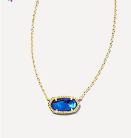 KENDRA SCOTT Elisa Short Pendant Necklace Gold Navy Abalone