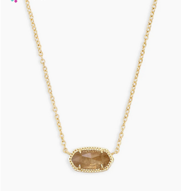 KENDRA SCOTT Elisa Short Pendant Necklace Gold Orange Citrine Quartz
