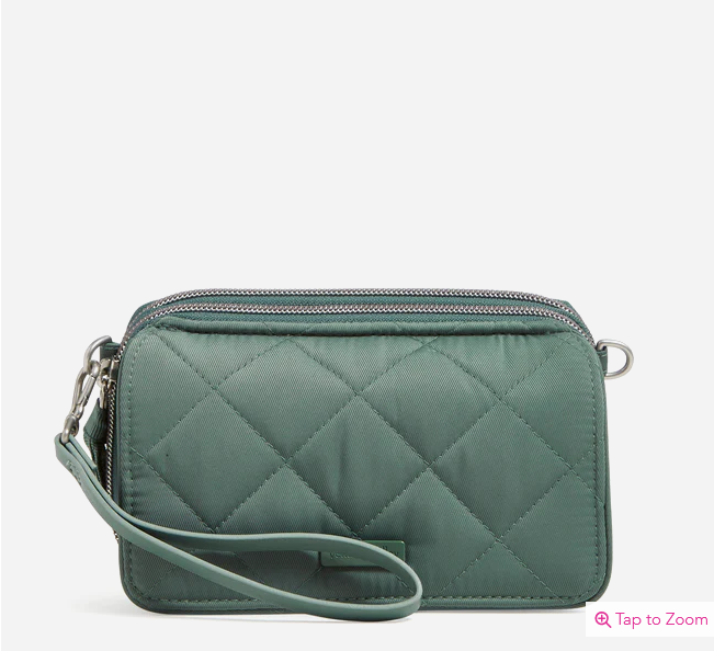 RFID All in One Crossbody Olive Leaf Performance Twill Heart and