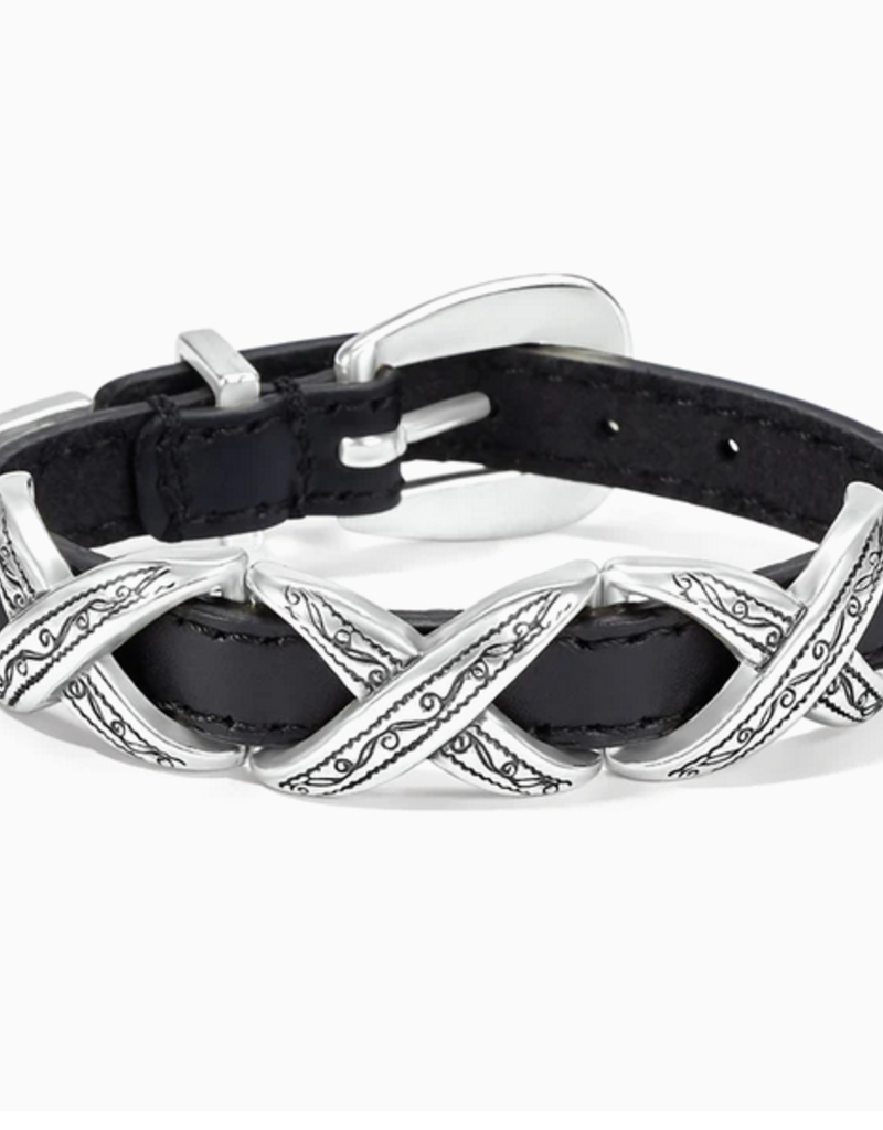BRIGHTON KrissKross Etched Bandit Bracelet| Black