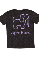 PUPPIE LOVE/MD-BRAND Black Leopard Logo Pup Fine Jersey Tee