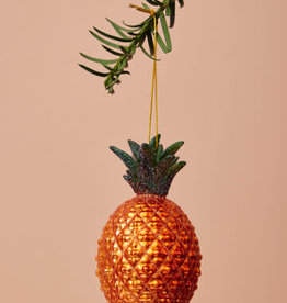 CODY FOSTER AND CO. Orange Pineapple Glass Ornament