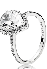 PANDORA 196251CZ-58 Ring in sterling silver with claw-set pear-cut clear cubic zirconia size 58