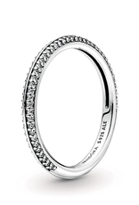 PANDORA 199679C01-56 Sterling silver ring with clear cubic zirconi- FINAL SALE