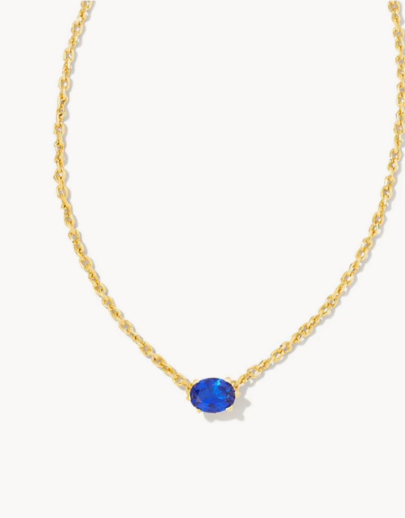 KENDRA SCOTT Calin Crystal Pendant Necklace Gold Blue