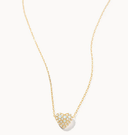 SPARTINA 449 Bursting Heart Necklace 16' White Opal