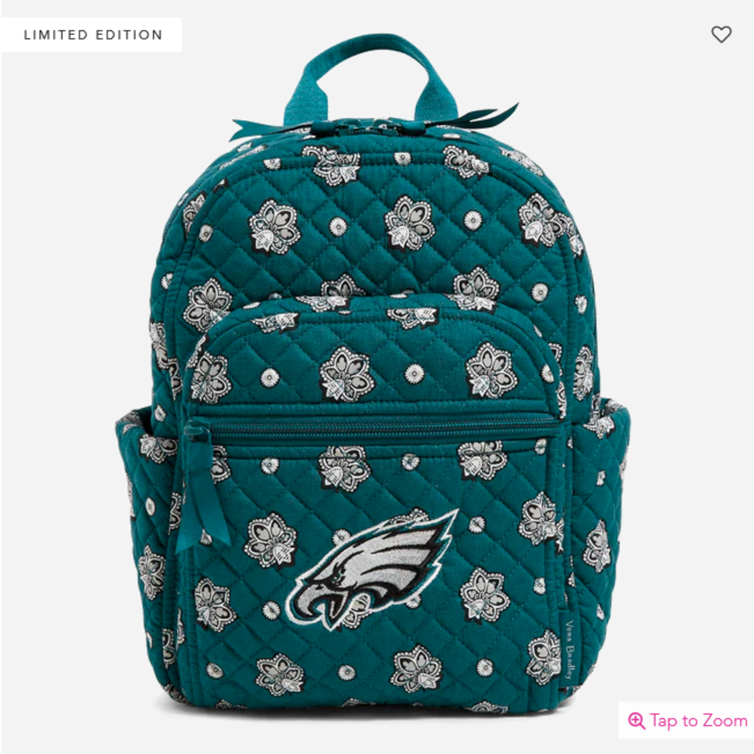 Small Backpack: Green/Black Bandana w/ Philadelphia Eagles - Heart