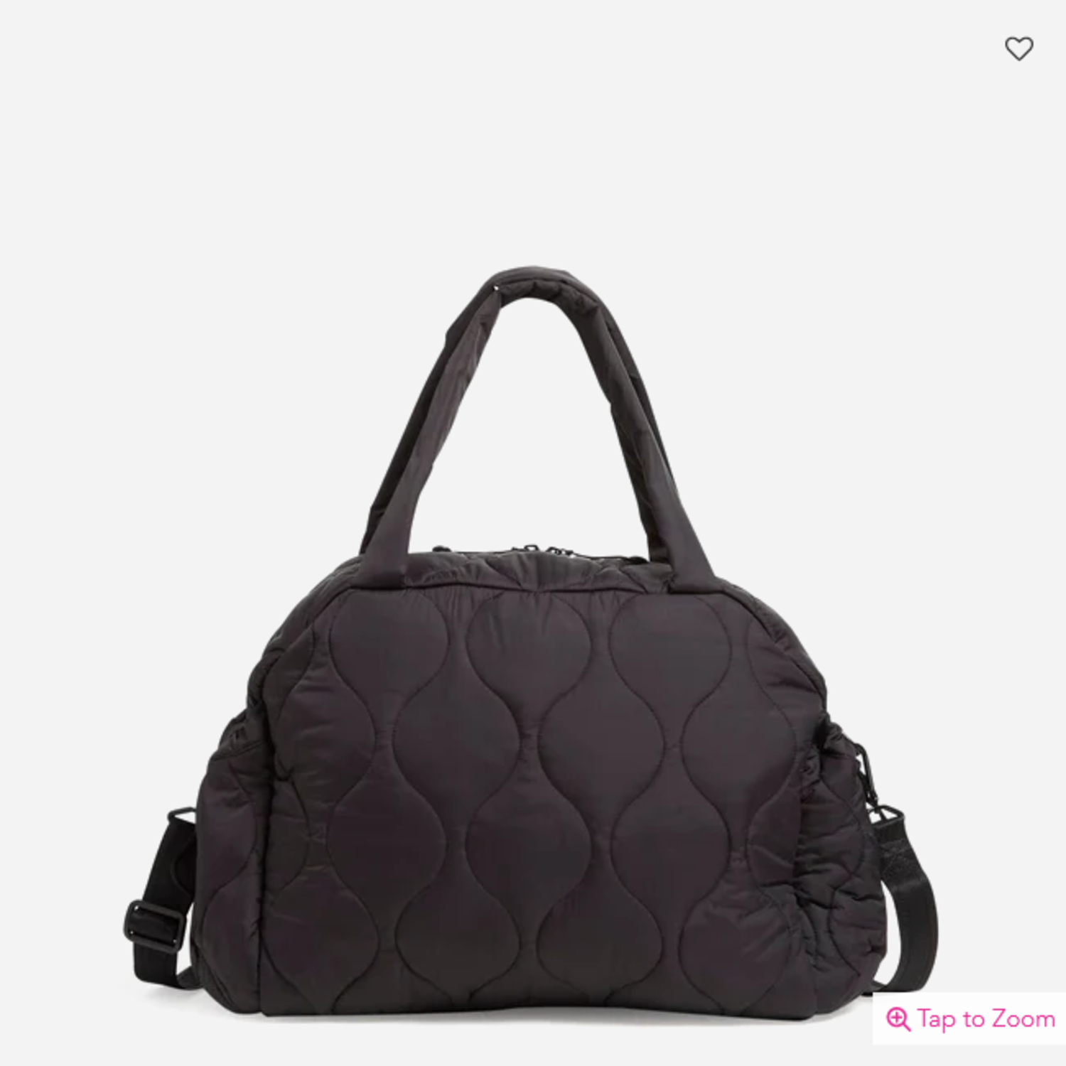 Designer VERA BRADLEY Black Purse Quilted Shoulder Bag 8 X 12