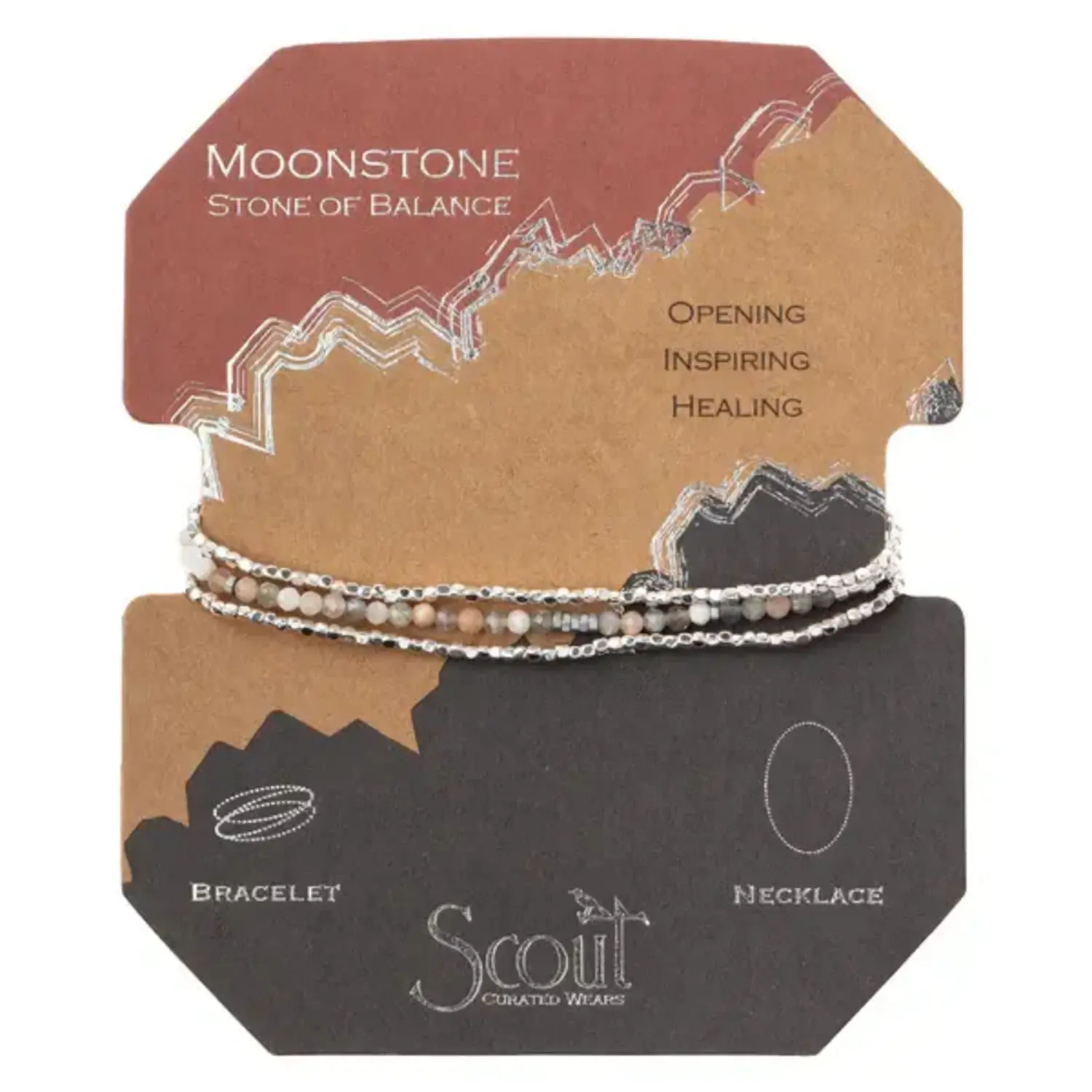 delicate stone moonstone WRAP BRACELET & NECKLACE delicate stone moonstone WRAP BRACELET & NECKLACE