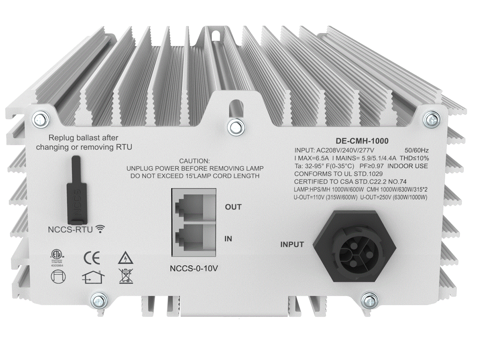 Nanolux Nanolux - Summit Series 1000W 208-277v  HPS/MH/CMH (No Bulb Included)