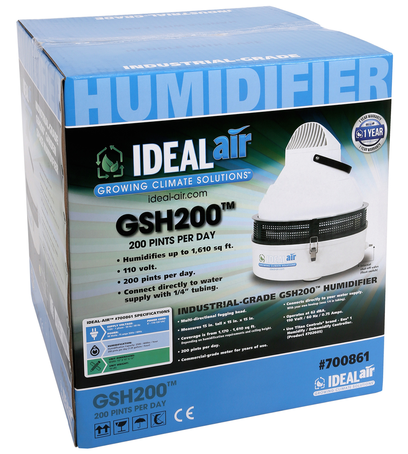 Ideal Air - Humidifier GSH200 (200 pint per day) 110v