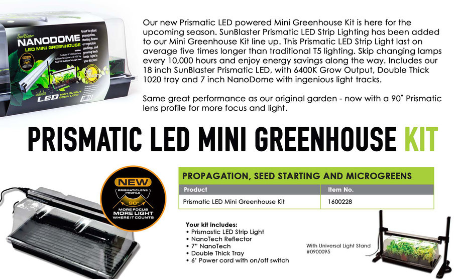 SunBlaster SunBlaster - Mini Greenhouse Kit - LED 18” Prismatic Lens