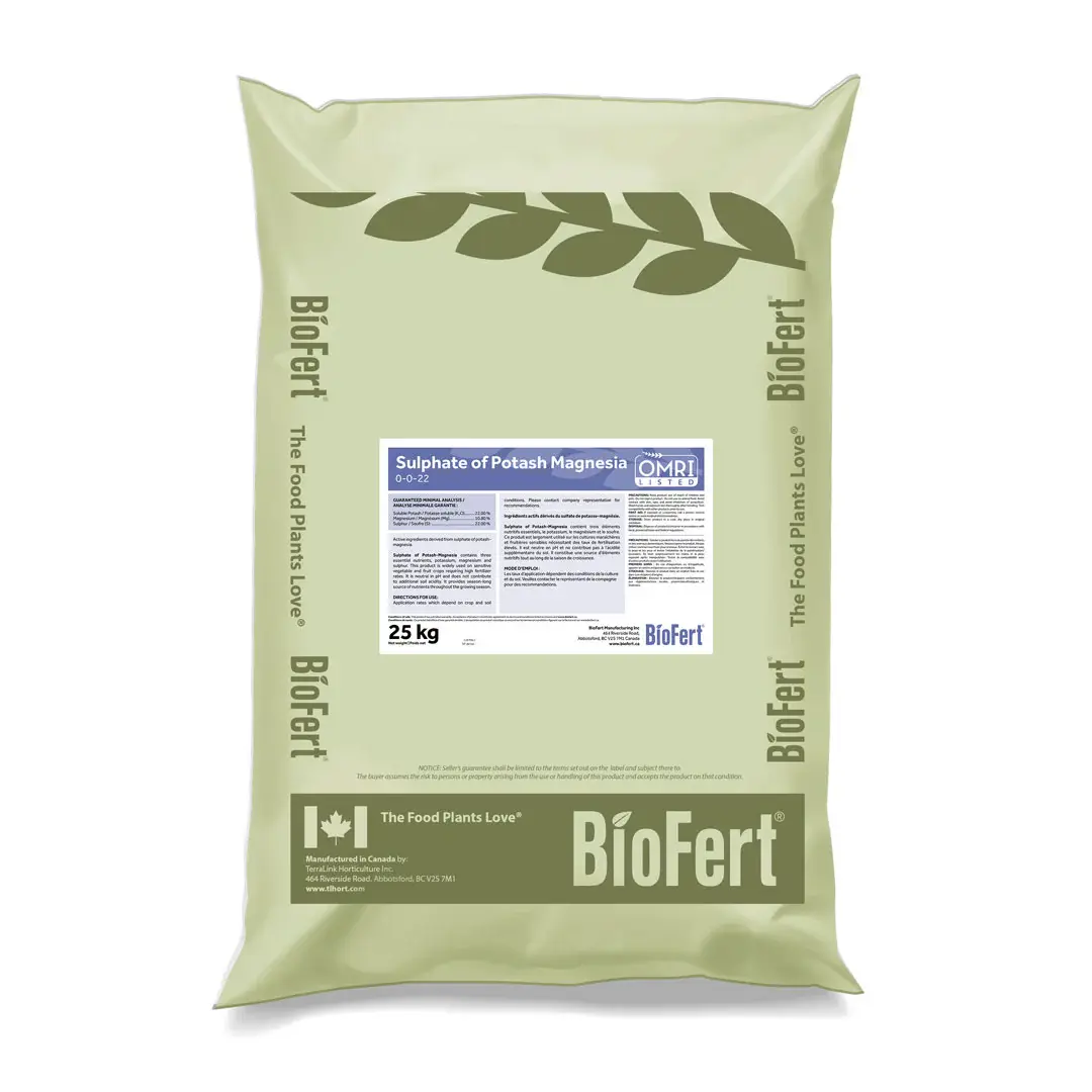 BioFert Trio Sulphate of Potash Magnesia, 0-0-22+10.8MG+22S, 25kg