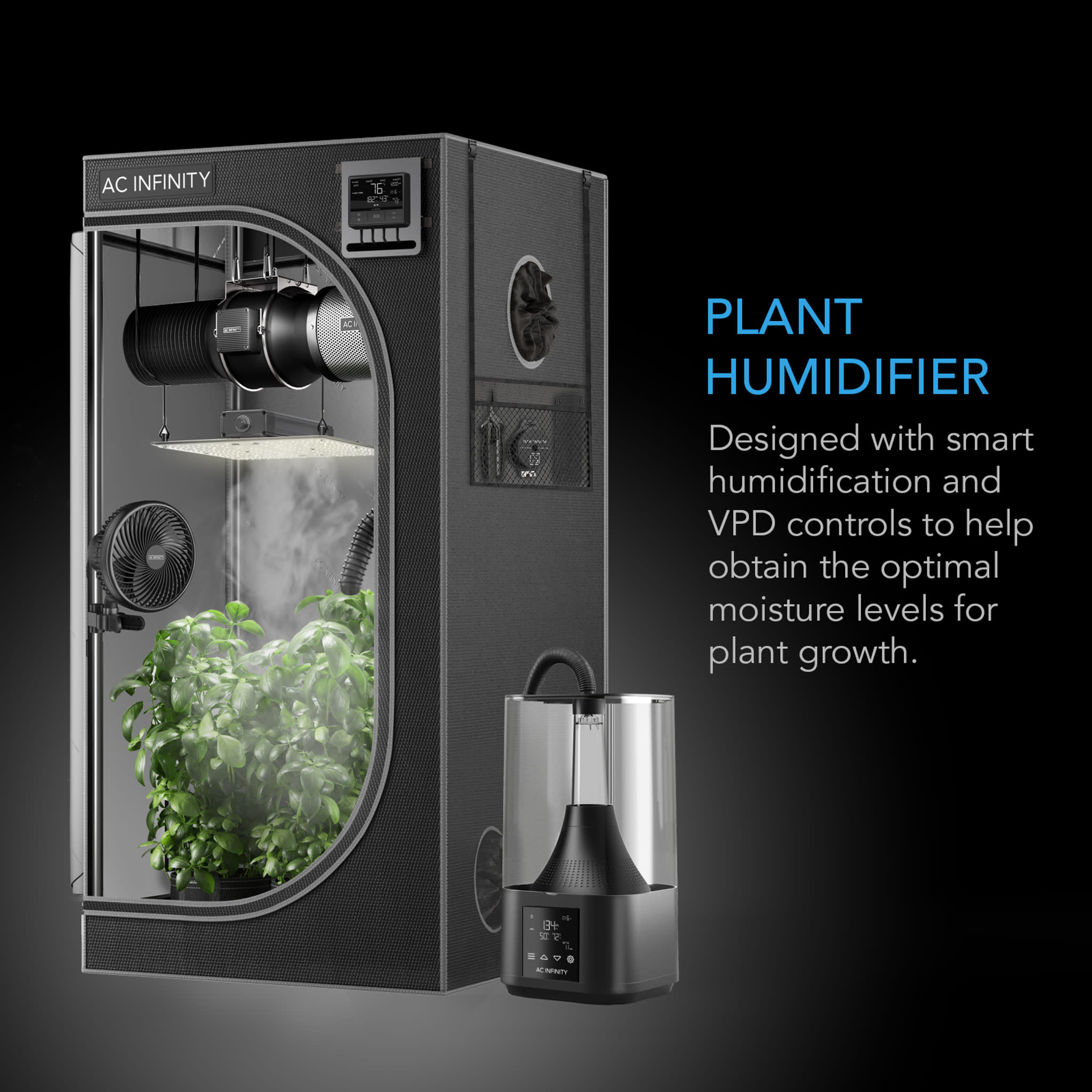 AC Infinity AC Infinity - CLOUDFORGE T3, Environmental Plant Humidifier, 4.5L, Smart Controls, Targeted Vaporizing # AC-CFT3