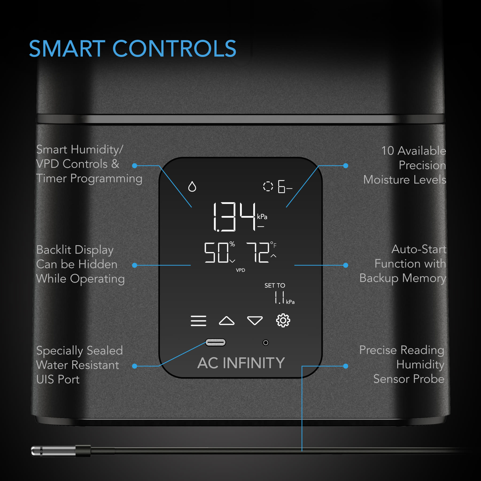 AC Infinity AC Infinity - CLOUDFORGE T7, ENVIRONMENTAL PLANT HUMIDIFIER, 15L, SMART CONTROLS, TARGETED VAPORIZING