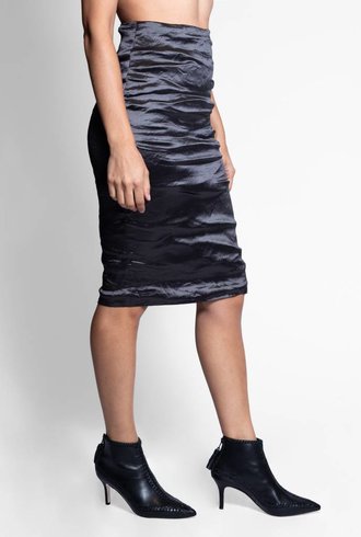 Nicole Miller Techno Metal Skirt Black