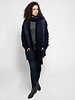 Liven Short Shearling and Wool Detachable Scarf Coat