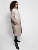 Liven Long Shearling and Wool Detachable Scarf Coat Light