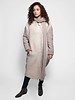 Liven Long Shearling and Wool Detachable Scarf Coat Light