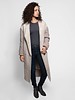 Liven Long Shearling and Wool Detachable Scarf Coat Light