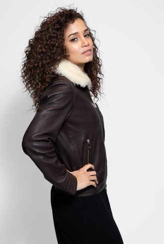 Lamarque Sunny Aviator Jacket Brown