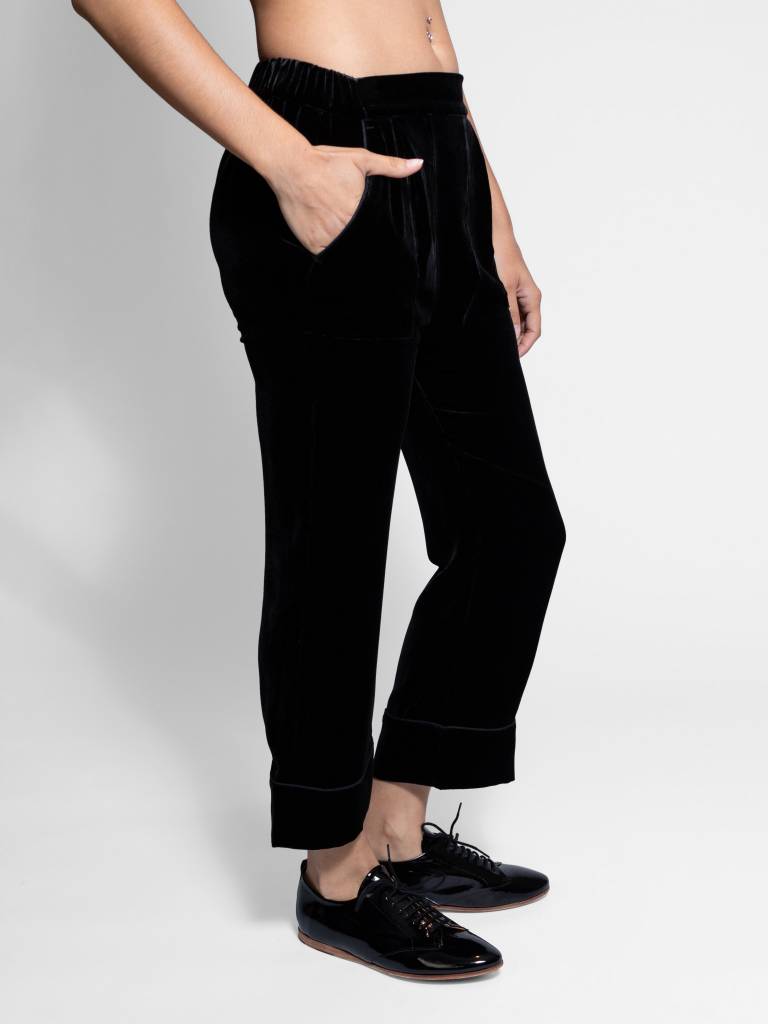 The Great - The Velvet Pajama Trouser Black - Alhambra | Women's ...