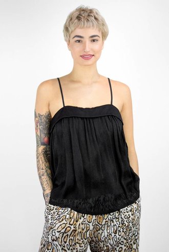 Raquel Allegra Vintage Stripe Flirty Cami Black