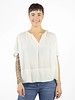 The Great The Story Short Sleeve Silk Top Cream