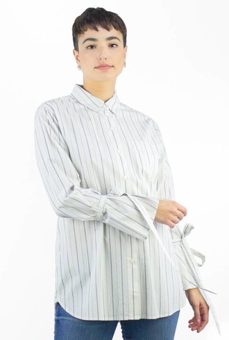 Trovata Maya Bell Sleeve Shirt White & Black