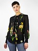 Warm Bow Blouse Noir Floral