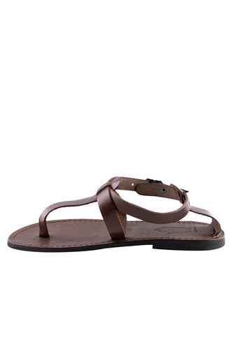 Local Menton Leather Sandals Dark Brown