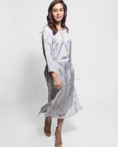 raquel striped midi dress