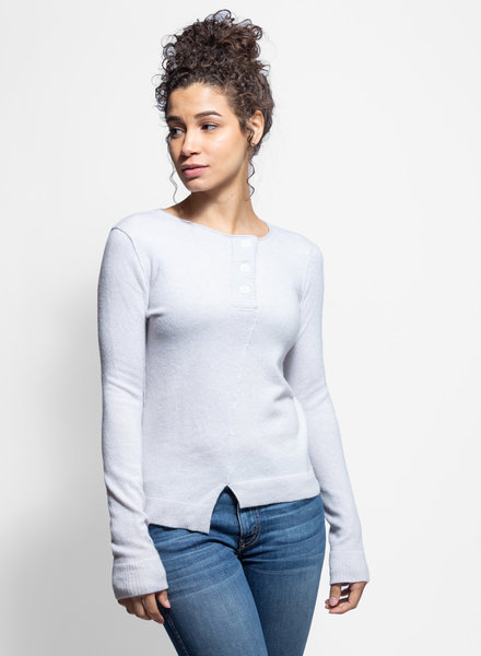 Inhabit Women's Asymmetrical Ribbed Cashmere Sweater Medium in Aloe Green  $385