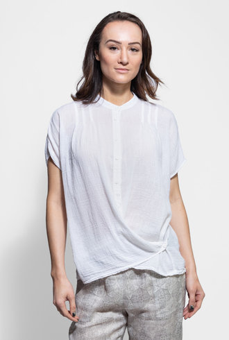 Raquel Allegra Pleat Blouse White
