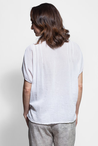 Raquel Allegra Pleat Blouse White