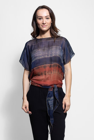 Raquel Allegra Pavlova Wrap Top Green Jungle Tie Dye