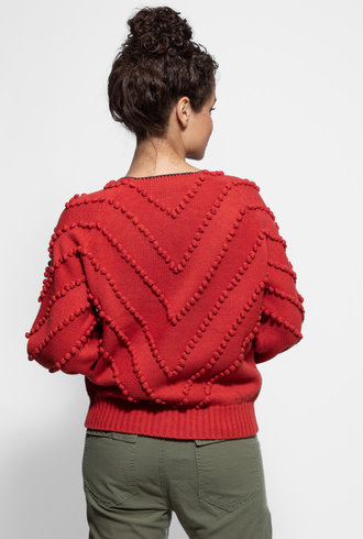 The Great Meadow Bobble Cardigan Redwood