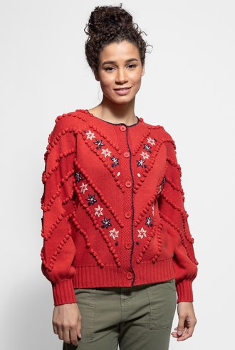 The Great Meadow Bobble Cardigan Redwood