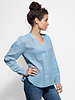 Trovata Hallie Pintuck Sleeve Shirt Light Blue